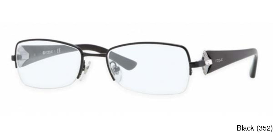 Buy Vogue VO3864B Semi Rimless / Half Frame Prescription ...